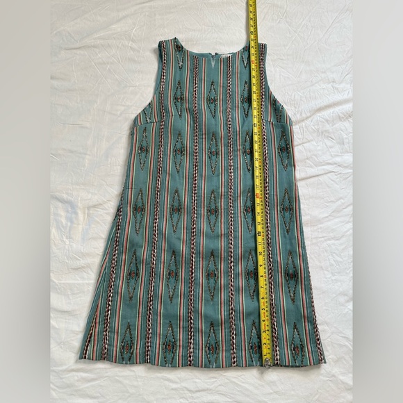 Alice + Olivia Beaded Ikat Stripe Shift Dress Southwest Boho Blue Multi NWT 12 - Picture 9 of 13